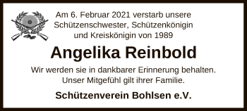 Traueranzeige von Angelika Reinbold von UEL