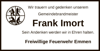 Traueranzeige von Frank Imort von UEL