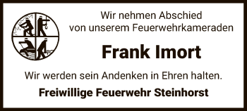 Traueranzeige von Frank Imort von UEL