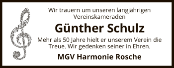 Traueranzeige von Günther Schulz von UEL