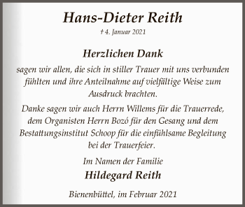 Traueranzeige von Hans-Dieter Reith von UEL