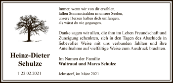 Traueranzeige von Heinz-Dieter  Schulze von UEL