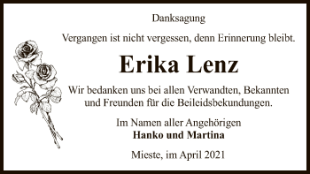 Traueranzeige von Erika Lenz von UEL