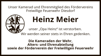 Traueranzeige von Heinz Meier von UEL