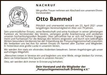 Traueranzeige von Otto Bammel von UEL