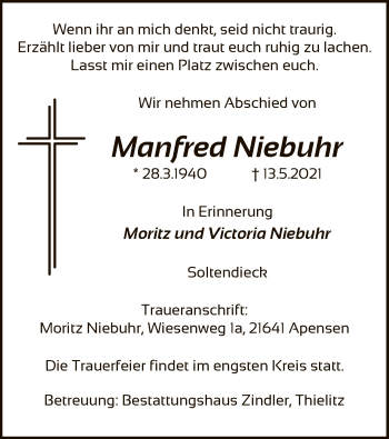 Traueranzeige von Manfred Niebuhr von UEL