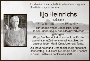 Traueranzeige von Ilja Heinrichs von UEL