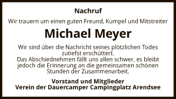 Traueranzeige von Michael Meyer von UEL