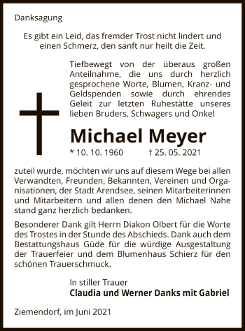 Traueranzeige von Michael Meyer von UEL