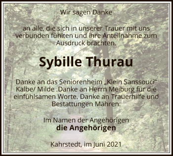 Traueranzeige von Sybille Thurau von UEL