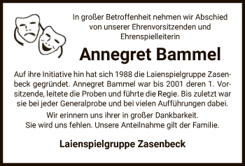 Traueranzeige von Annegret Bammel von UEL