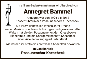 Traueranzeige von Annegret Bammel von UEL