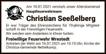 Traueranzeige von Christian Seeßelberg von UEL