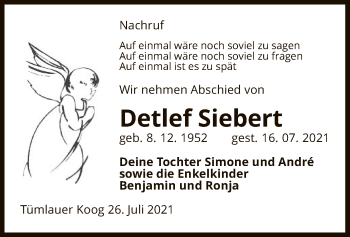 Traueranzeige von Detlef Siebert von UEL