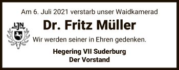 Traueranzeige von Fritz Müller von UEL