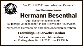 Traueranzeige von Hermann Besenthal von UEL