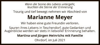 Traueranzeige von Marianne Meyer von UEL