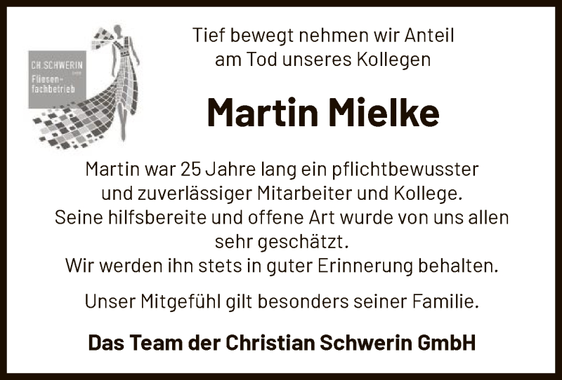  Traueranzeige für Martin Mielke vom 03.07.2021 aus UEL