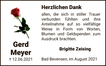 Traueranzeige von Gerd Meyer von UEL