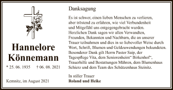 Traueranzeige von Hannelore Könnemann von UEL