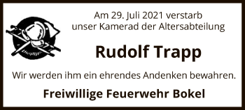 Traueranzeige von Rudolf Trapp von UEL