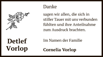 Traueranzeige von Detlef Vorlop von UEL