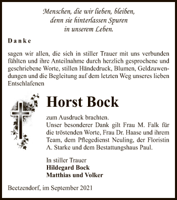 Traueranzeige von Horst Bock von UEL