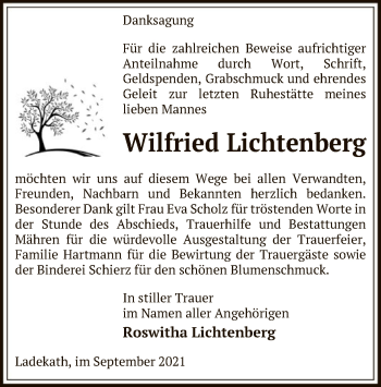 Traueranzeige von Wilfried Lichtenberg von UEL