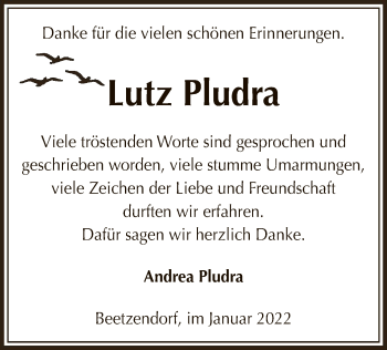 Traueranzeige von Lutz Pludra von UEL