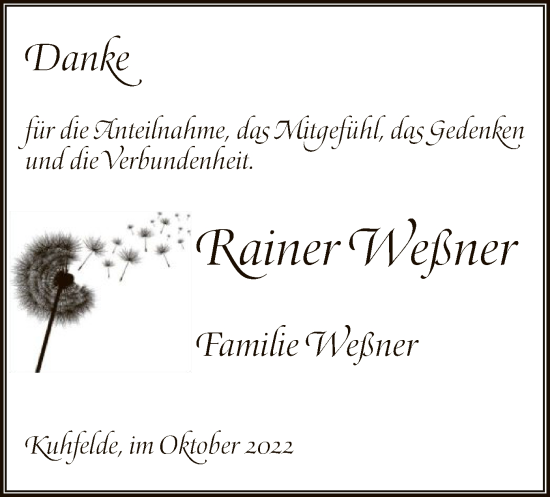 Traueranzeige von Rainer Weßner von UEL