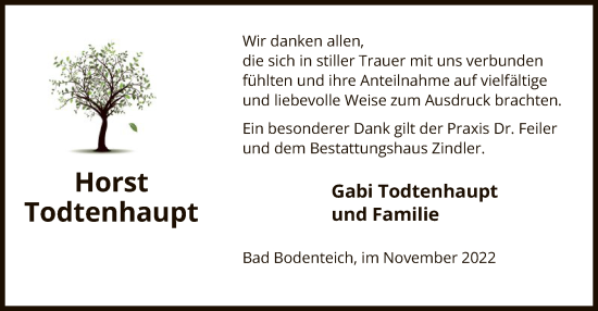 Traueranzeige von Horst Todtenhaupt von UEL