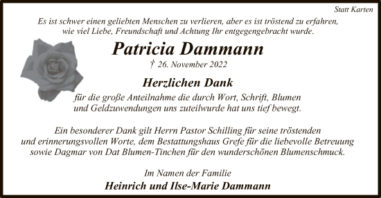 Traueranzeige von Patricia Dammann von UEL