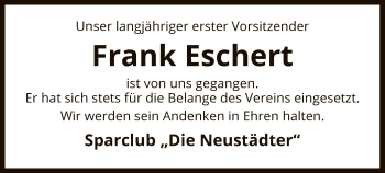 Traueranzeige von Frank Eschert von UEL