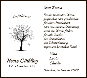 Traueranzeige von Heinz Güthling von UEL