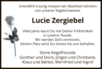 Traueranzeige von Lucie Zergiebel von UEL