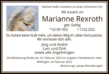 Traueranzeige von Marianne Rexroth von UEL