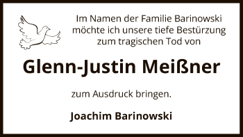 Traueranzeige von Glenn-Justin Meißner von UEL