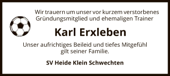 Traueranzeige von Karl Erxleben von UEL