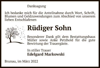 Traueranzeige von Rüdiger Sohn von UEL