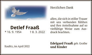 Traueranzeige von Detlef Fraaß von UEL