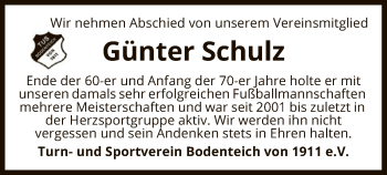 Traueranzeige von Günter Schulz von UEL