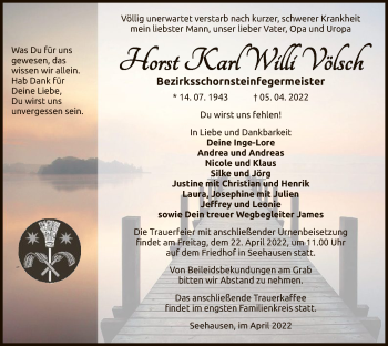 Traueranzeige von Horst Karl Willi Völsch von UEL