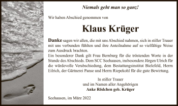 Traueranzeige von Klaus Krüger von UEL