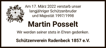 Traueranzeige von Martin Posselt von UEL