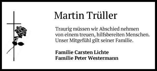 Traueranzeige von Martin Trüller von UEL