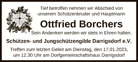 Traueranzeige von Ottfried Borchers von UEL