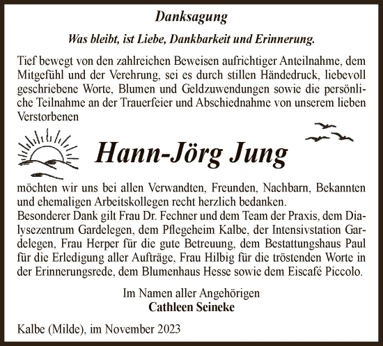 Traueranzeige von Hann-Jörg Jung von UEL