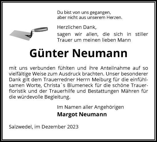 Traueranzeige von Günter Neumann von UEL