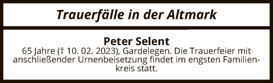 Traueranzeige von Sterbetafel vom 17.02.2023 von UEL