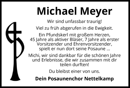 Traueranzeige von Michael Meyer von UEL